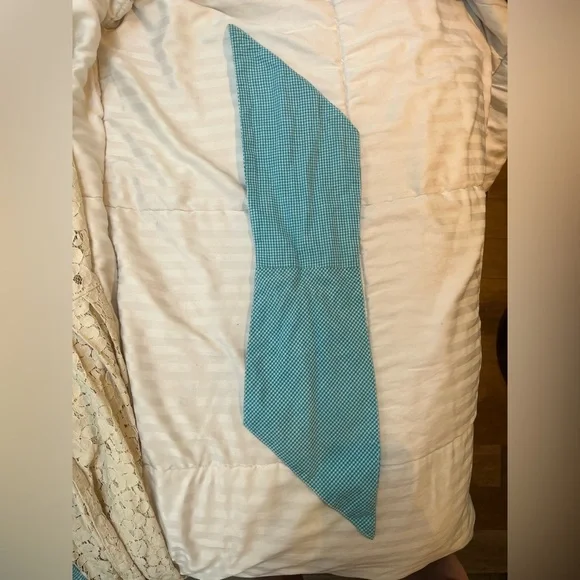 Vintage blue gingham midi a-line skirt - Picture 3 of 6